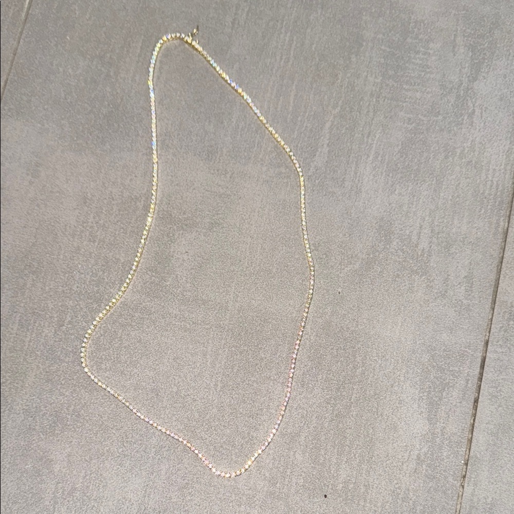 Long Gold tennis Necklace - LUXURY COSTUME!